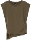 Gdel By Gaze De Lin V-neck Sleeveless T-shirt In Green