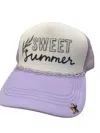 Gdg Hats Custom Summer Trucker Hat In Lilac And White In Multi