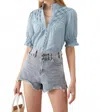 G.d.s. Colette Linen Blouse In Celestial Blue In Multi
