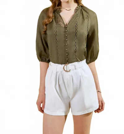 G.d.s. Isabetta Blouse In Khaki In Green