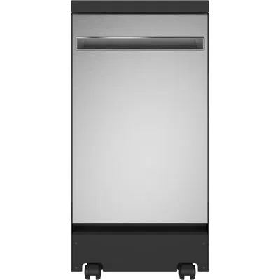 Ge Appliances 18" 52 Dba Smart Portable Full Console Dishwasher With Sanitize Cycle In Stainless Steel