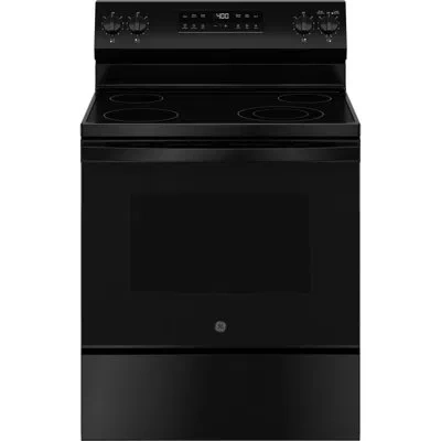 Ge Appliances 30" 5.3 Cubic Feet Smart Electric Freestanding Range In Black