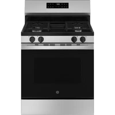 Ge Appliances 30" 5.3 Cubic Feet Smart Natural Gas Freestanding Range In Stainless Steel;black
