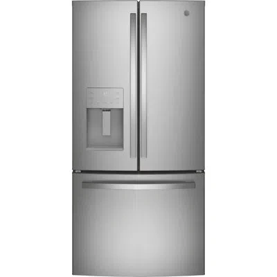 Ge Appliances 33" Counter Depth French Door 17.5 Cu. Ft. Refrigerator In Stainless Steel