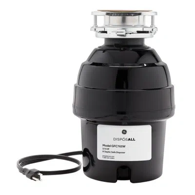Ge Appliances Disposall 3/4 Hp Continuous Feed Garbage Disposer - Corded In Black