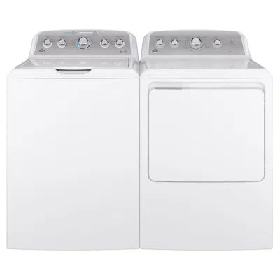 Ge Appliances Ge 4.6 Cu. Ft. Top Load Washer And Ge 7.2 Cu. Ft. Electric Dryer In White