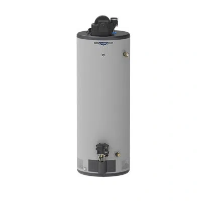 Ge Appliances Ge Realmax Choice 50-gallon Tall Natural Gas Power Vent Low-nox Water Heater In Gray