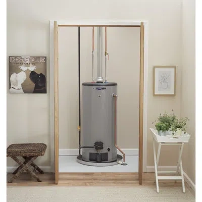 Ge Appliances Ge Realmax Premium 40-gallon Short Natural Gas Atmospheric Water Heater In Gray