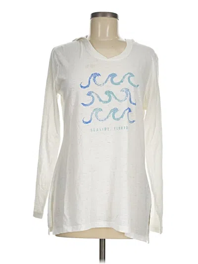 Pre-owned Gear For Sports Long Sleeve Top Ivory Scoop Neck Tops In White