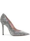 Gedebe 110mm Crystal-embellished Leather Pumps In Green