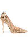 Gedebe 110mm Crystal-embellished Leather Pumps In Neutrals