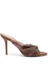 Gedebe Mariel 100mm Crystal-embellished Sandals In Brown