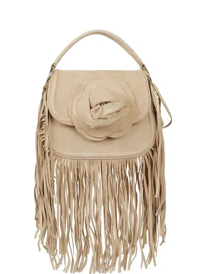 Gedebe Alice Fringed Floral-appliqué Tote Bag In White