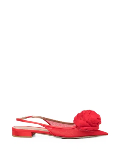Gedebe Floral-detail Slingback Shoes In Blue