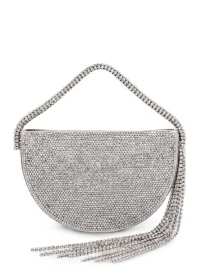 Gedebe Gabi Rhinestone-embellished Fringed Tote Bag In 실버 톤