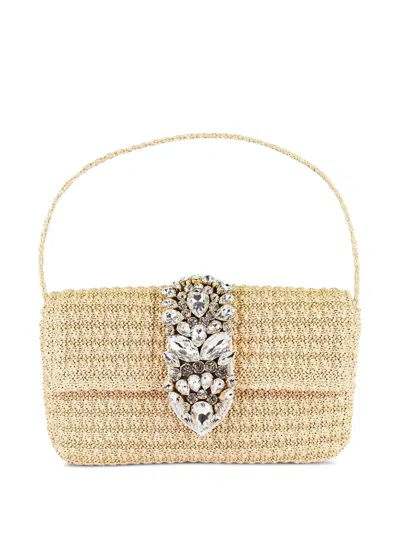 Gedebe Habibi Crystal-embellished Shoulder Bag In Neutral