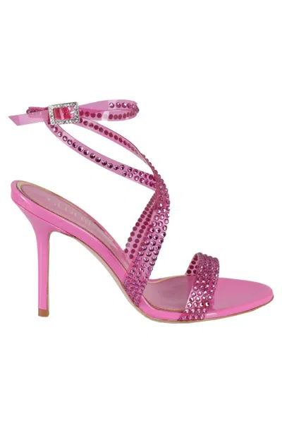 Gedebe High-heeled Fuchsia Sandals With Intertwined Straps