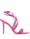 Gedebe High-heeled Fuchsia Sandals With Intertwined Straps In Pink