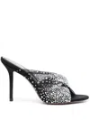 Gedebe Mariel 100mm Crystal-embellished Sandals In Schwarz