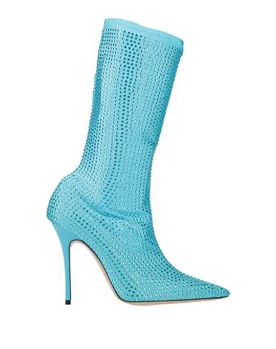 Gedebe Woman Boot Azure Size 9 Textile Fibers In Blue