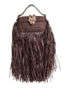 Gedebe Woman Handbag Dark Brown Size - Natural Raffia In Brown