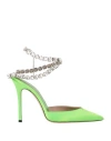 Gedebe Woman Pumps Acid Green Size 10 Textile Fibers In Green