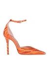Gedebe Woman Pumps Orange Size 12 Textile Fibers In Orange