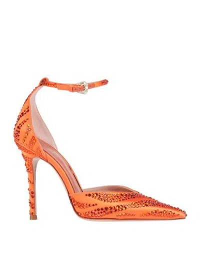 Gedebe Woman Pumps Orange Size 12 Textile Fibers