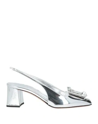 Gedebe Woman Pumps Silver Size 11 Leather