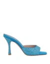 Gedebe Woman Sandals Azure Size 12 Textile Fibers In Blue