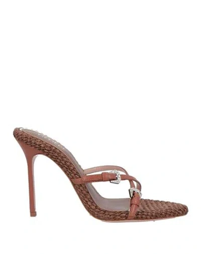Gedebe Women's Jilla High Heel Slide Sandals In Rafia Brown