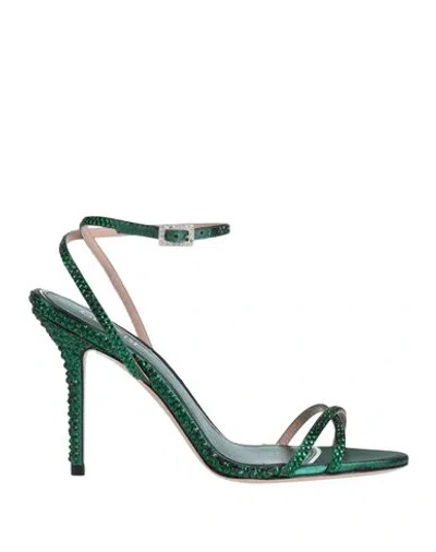 Gedebe Woman Sandals Emerald Green Size 6 Textile Fibers