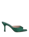 Gedebe Woman Sandals Emerald Green Size 8 Textile Fibers