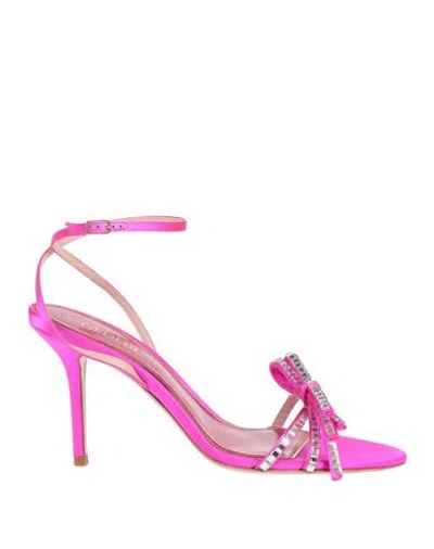 Gedebe Woman Sandals Fuchsia Size 8.5 Textile Fibers In Pink