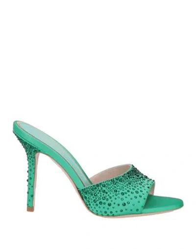 Gedebe Woman Sandals Green Size 7.5 Textile Fibers In Verde Blu E Verdi