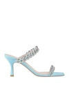 Gedebe Woman Sandals Sky Blue Size 8 Leather