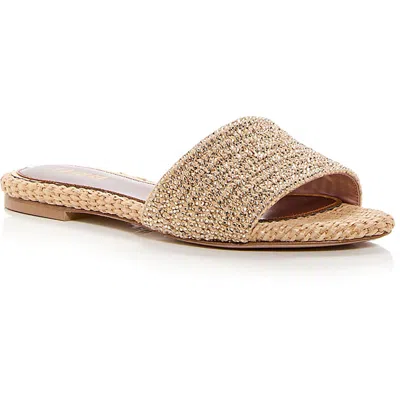 Gedebe Womens Woven Slip On Slide Sandals In Natural