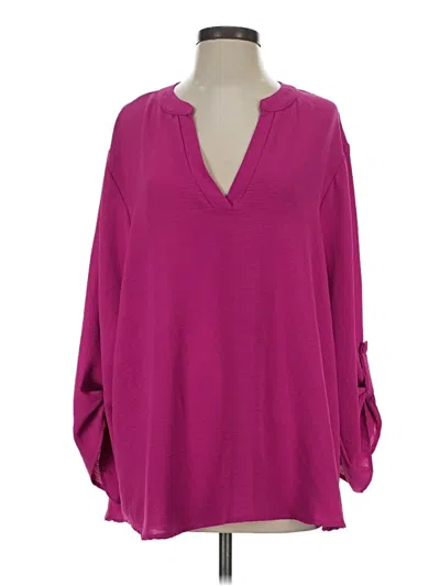 Pre-owned Geegee 3/4 Sleeve Blouse In Purple