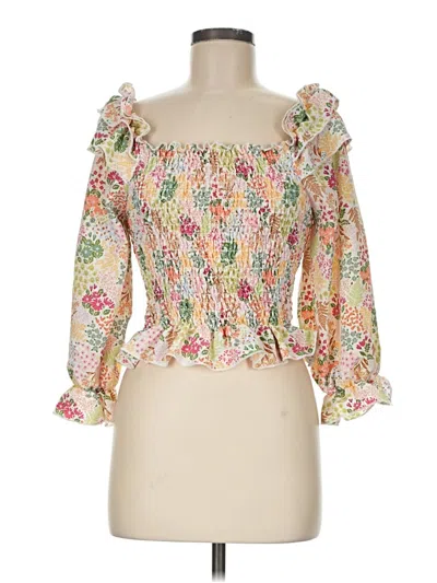 Pre-owned Geegee 3/4 Sleeve Blouse In Yellow