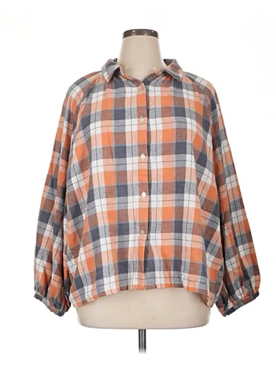 Pre-owned Geegee 3/4 Sleeve Button Down Shirt In Orange