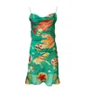 Geegee Collection Women's Circus Silk Slip Dress Green In Green