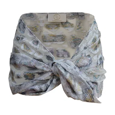 Geegee Collection Women's Silver / Neutrals / White Pippa Beach Skirt In Blue