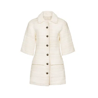 Geegee Collection Women's White Rodin Wool Coat