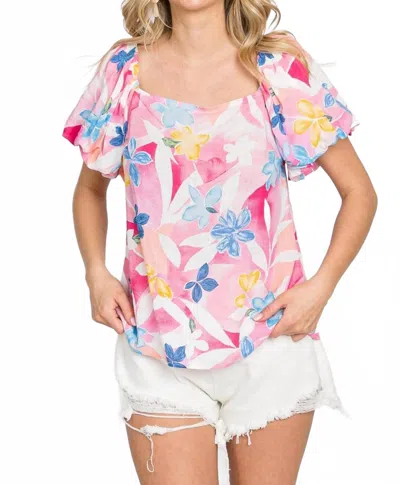 Geegee Floral Bliss Top - Plus In Pink Multi