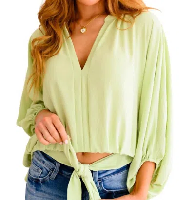 Geegee Hit Me Up Tie Detail Top In Green
