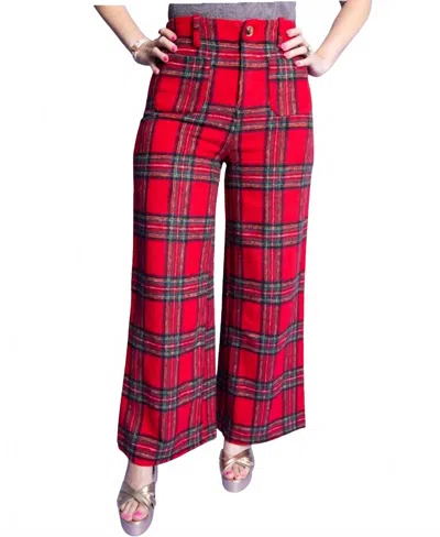 Geegee Holly Plaid Pants In Cranberry In Red
