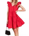 Geegee Hot Tiered Dress In Red