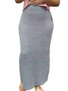 Geegee Knit Sweater Long Pencil Skirt In Grey In Gray