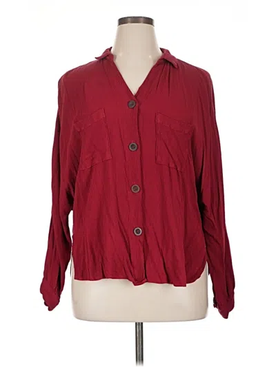 Pre-owned Geegee Long Sleeve Blouse In Burgundy