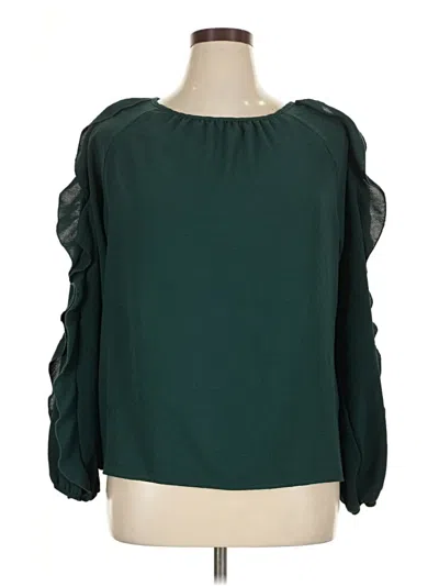 Pre-owned Geegee Long Sleeve Blouse In Green